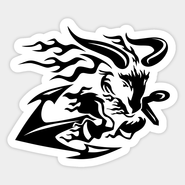 Goat with Anchor Sticker by hobrath